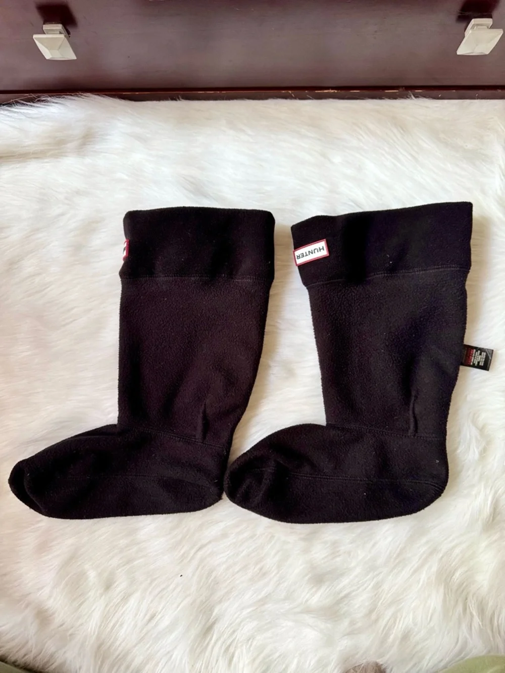 Hunter‎ Original Short Fleece Welly Boot Socks Black Large